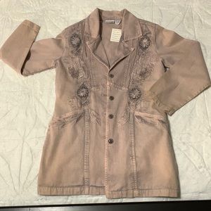 Use port news, easy style size 8 distressed, lightweight jacket